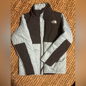 The North Face Black and Light Blue Jacket